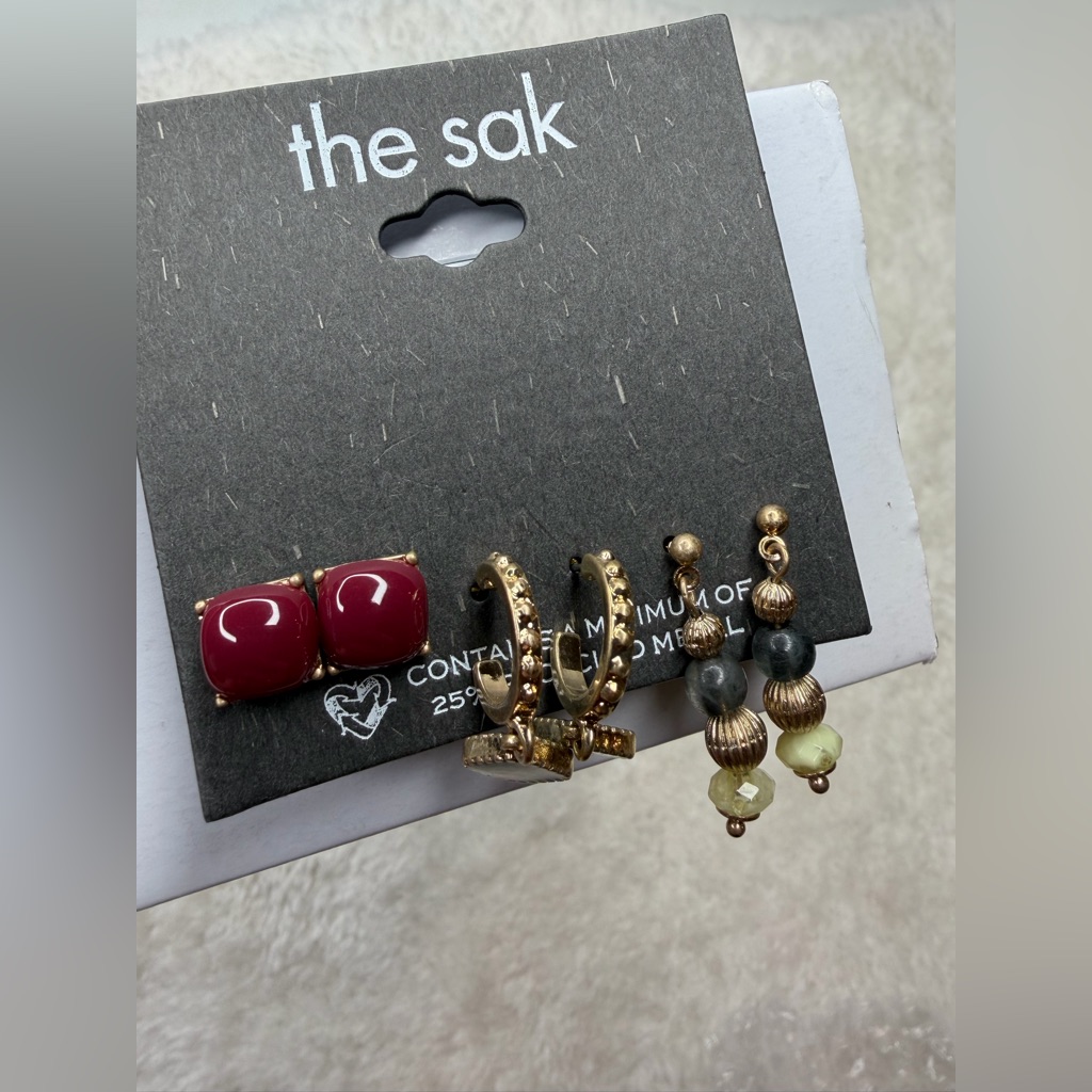 The Sak Gold And Red Earring Collection